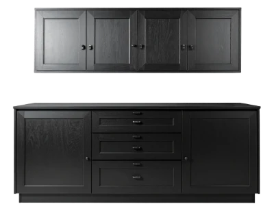 Black Kitchen Cabinet Set