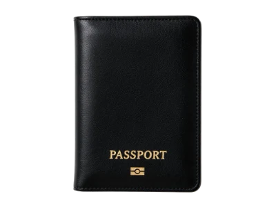 Black Leather Passport Cover
