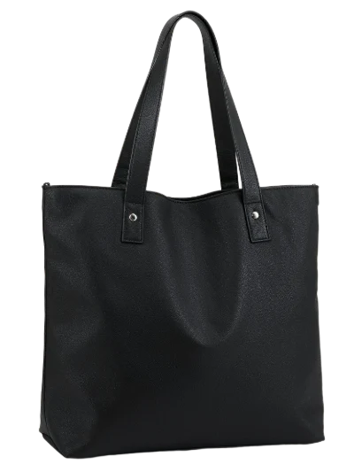 Black Leather Tote Bag
