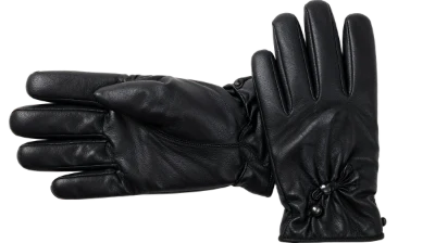 Black Leather Winter Gloves