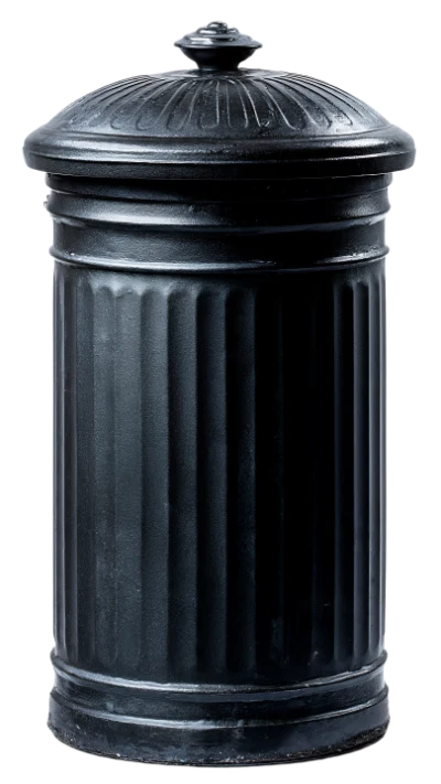 Black Metal Trash Can