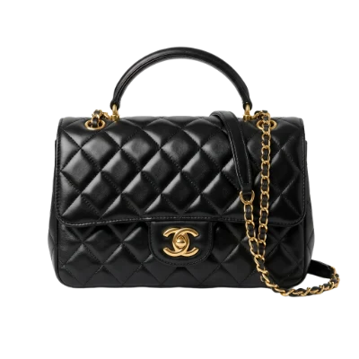 Black Quilted Leather Handbag