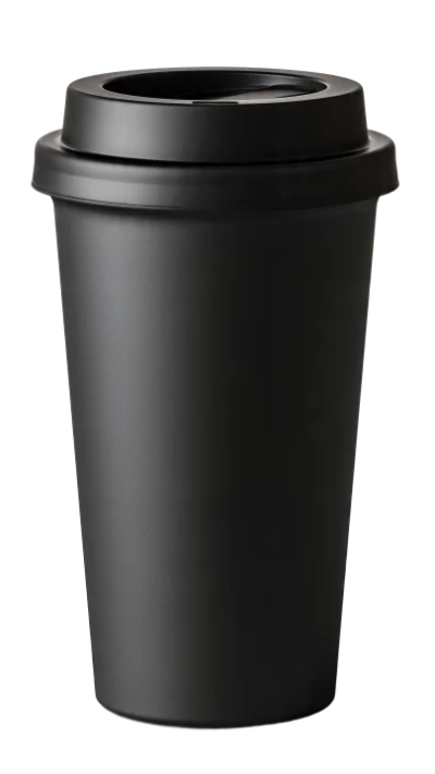 Black Reusable Coffee Cup