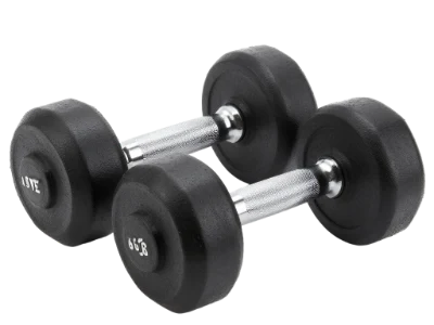 Black Rubber Dumbbells