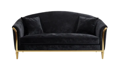 Black Velvet Gold Sofa