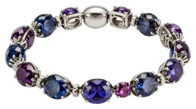 Blue And Purple Gemstone Bracelet