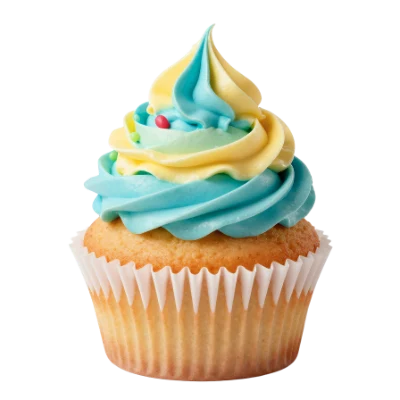 Blue And Yellow Cupcake