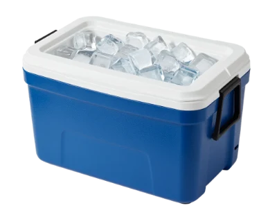 Blue Cooler With Ice