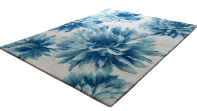 Blue Floral Area Rug