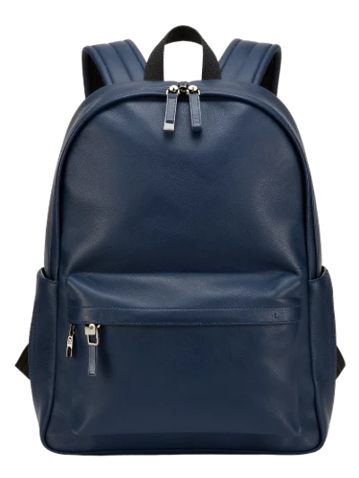 Blue Leather Backpack