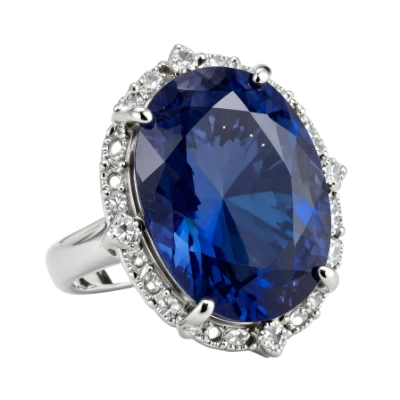 Blue Sapphire Diamond Ring