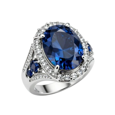 Blue Sapphire Diamond Ring