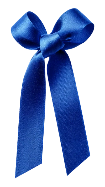 Blue Satin Ribbon Bow