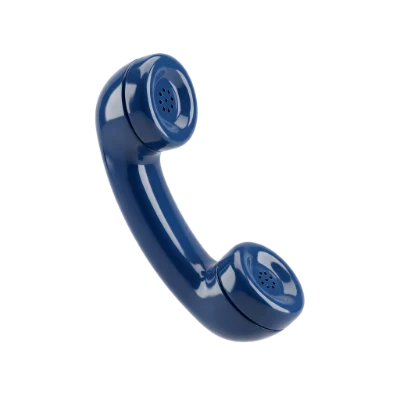 Blue Telephone Handset 3D Icon