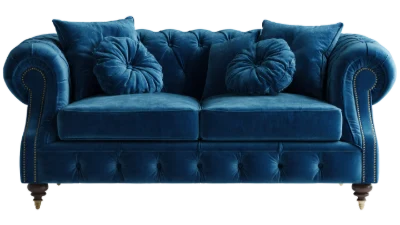Blue Velvet Chesterfield Sofa