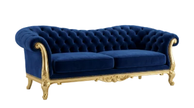 Blue Velvet Chesterfield Sofa