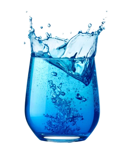 Blue Water Splash Glass