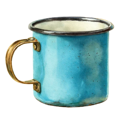 Blue Watercolor Enamel Mug