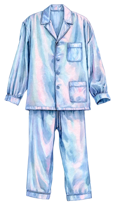 Blue Watercolor Pajamas Set