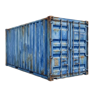 Blue Watercolor Shipping Container