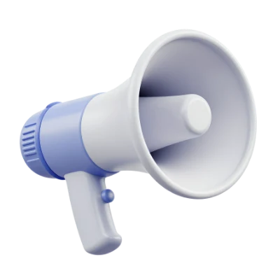 Blue White Megaphone