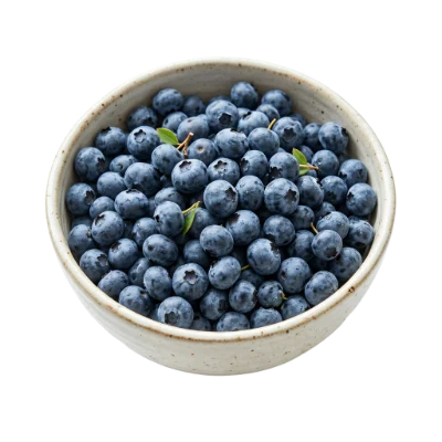 Blueberries In Ceramic Bowl