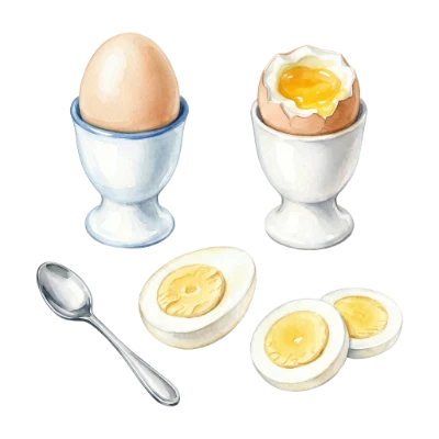 Boiled Eggs Watercolor Set