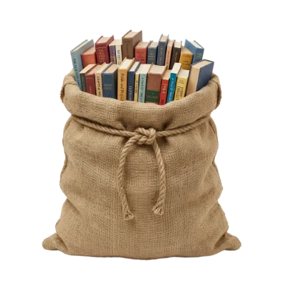 Books In Burlap Sack