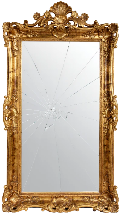 Broken Antique Gold Mirror