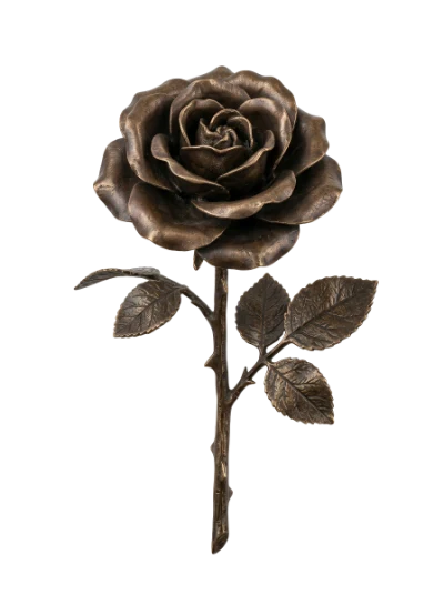Bronze Rose Sculpture