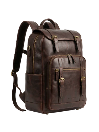 Brown Leather Backpack