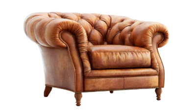 Brown Leather Chesterfield Armchair