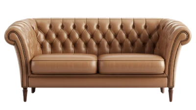 Brown Leather Chesterfield Sofa