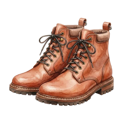 Brown Leather Watercolor Boots