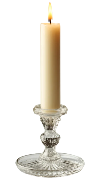 Burning Candle In Holder