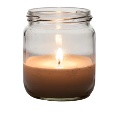 Burning Candle In Jar