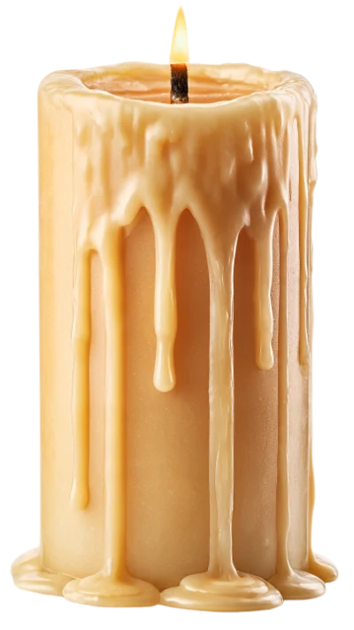 Burning Wax Candle