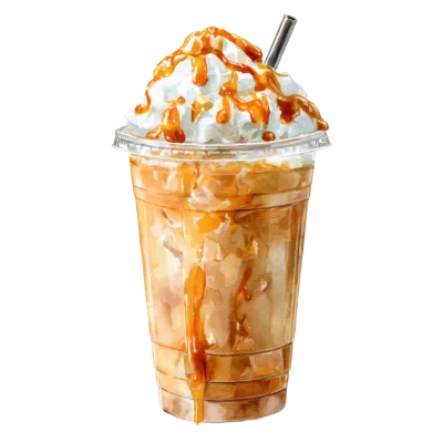 Caramel Iced Coffee Illustration