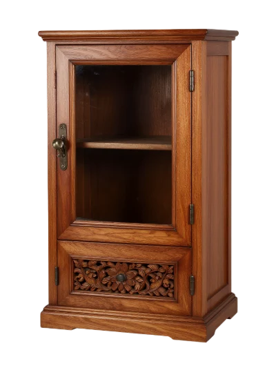 Carved Wooden Display Cabinet