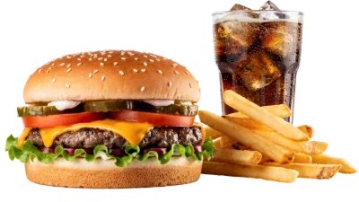 Cheeseburger Fries And Soda