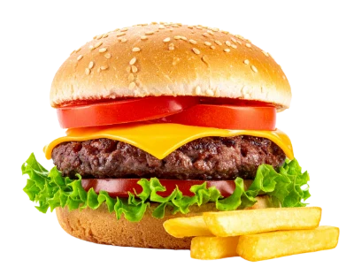 Cheeseburger With French Fries