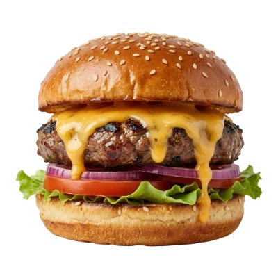 Cheeseburger With Melted Cheese