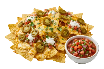 Cheesy Nachos With Salsa
