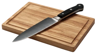 Chef Knife On Cutting Board