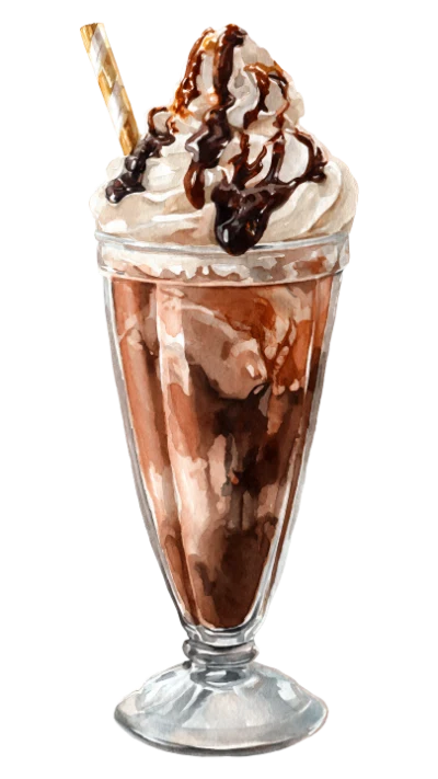 Chocolate Milkshake Watercolor