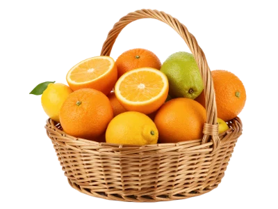 Citrus Fruits In Basket