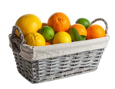 Citrus Fruits In Basket