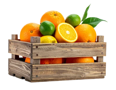 Citrus Fruits In Crate