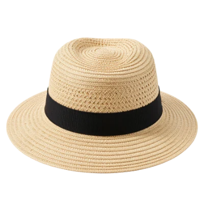 Classic Straw Fedora Hat