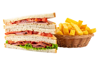 Club Sandwich And Fries